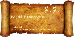 Hajdú Florencia névjegykártya